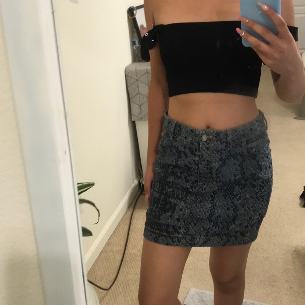 Printed kenzo denim skirt